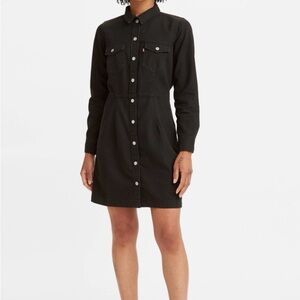 Levi's Charcoal Long Sleeve Denim Dress
